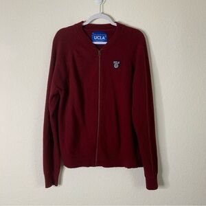 UCLA collegiate full zip wool sweater XL